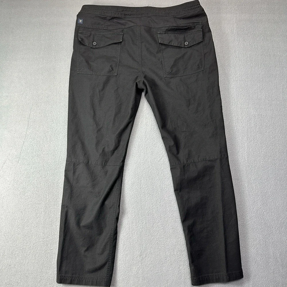 Roark Layover Traveler Pants Mens 38 Black Drawstring Travel Casual Nylon Blend - Picture 7 of 9
